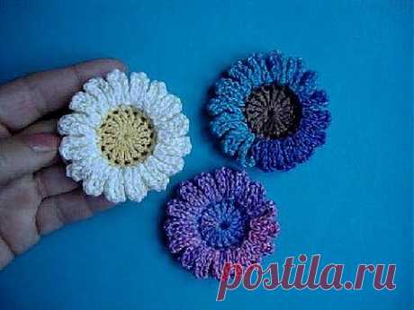 Вязаные цветы Урок 40 Сrochet flower pattern - YouTube