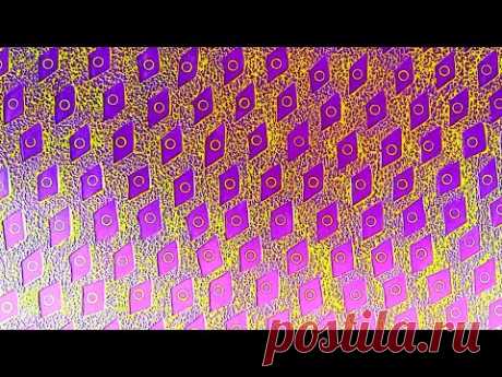 Wall painting texture design techniques ideas & colour combination purple and yellow colour.
