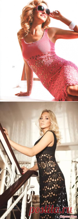 "Морской ракушки отпечаток- платье крючком"