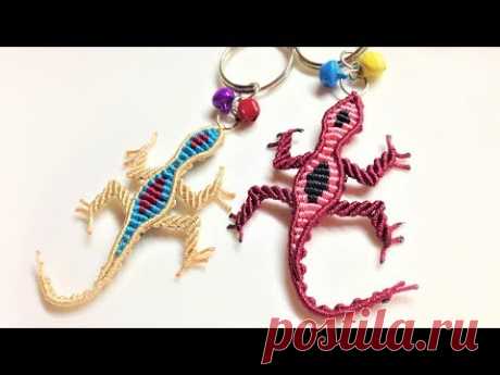 Macrame keychain tutorial - The simple lizard pattern - Hướng dẫn làm móc khóa con thằn lằn