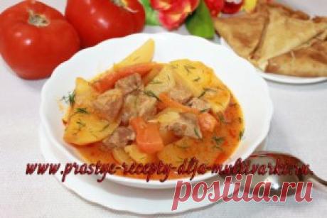 Тушеная картошка с мясом в скороварке. Пошаговый рецепт с фото.