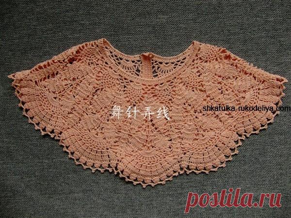 Шикарный воротник крючком. Простой воротник крючком для начинающих | Шкатулка рукоделия. Сайт для рукодельниц.