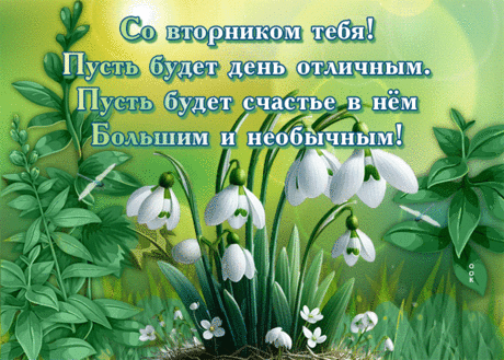 Цветущая гиф-открытка, со вторником тебя, пусть будет он отличным