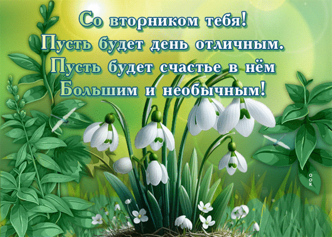 Цветущая гиф-открытка, со вторником тебя, пусть будет он отличным
