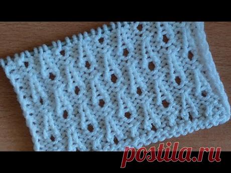 Вяжем и отдыхаем . Ажурный узор спицами "Капельки ".