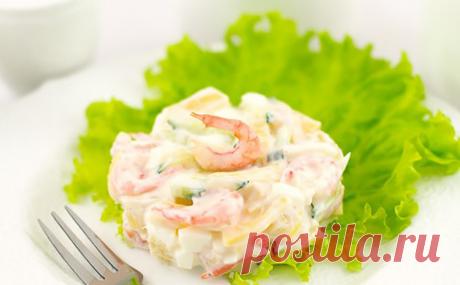 Салат с креветками и ананасом — Sloosh – кулинарные рецепты