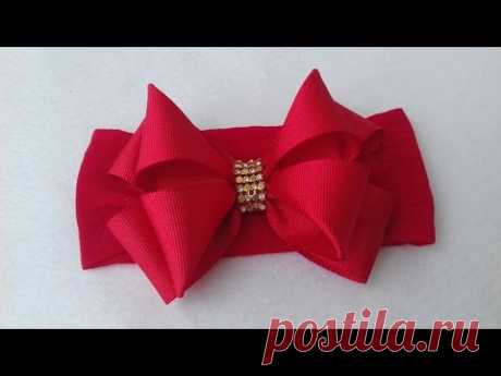 Laço de gorgurão com manta de strass na faixa de meia de seda ( DIY ) PAP  By Iris Lima