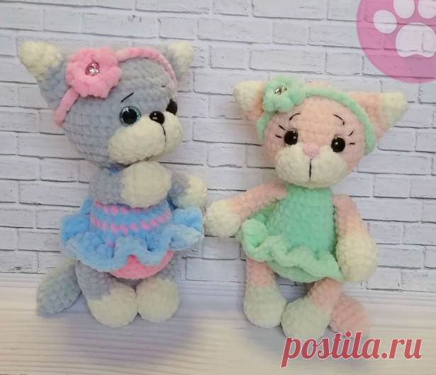 Схема вязания плюшевого котенка крючком | Амигуруми | Яндекс Дзен