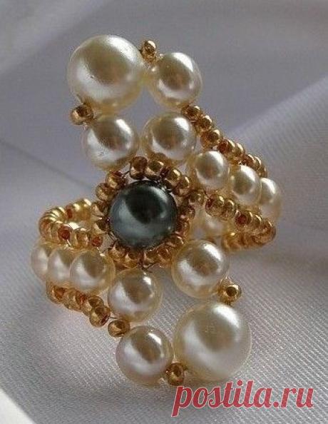 Кольцо с изумрудной жемчужиной. Схема