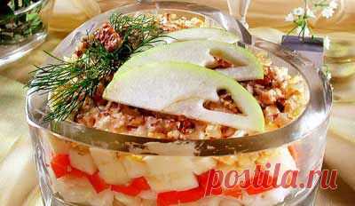 Салат слоёный с яблоками. - Рецепты - Доставка пиццы, обедов, суши, питьевой воды домой и в офис, банкет, кейтеринг, организация мероприятий в Петербурге