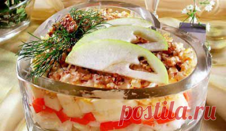Салат слоёный с яблоками. - Рецепты - Доставка пиццы, обедов, суши, питьевой воды домой и в офис, банкет, кейтеринг, организация мероприятий в Петербурге