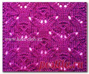 Ажурный узор спицами "Листочки"