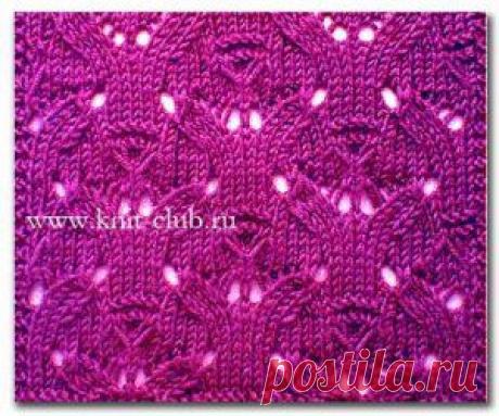 Ажурный узор спицами &quot;Листочки&quot;