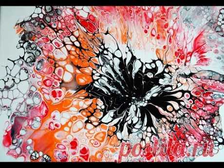 Как нарисовать цветок в технике Акриловая заливка.