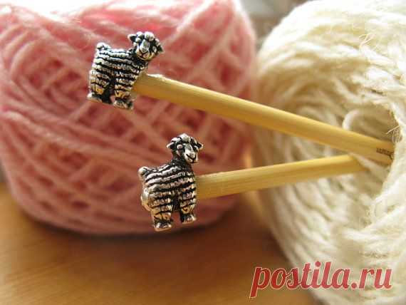 Sheep Bamboo Knitting Needles by madebyeweshop on Etsy