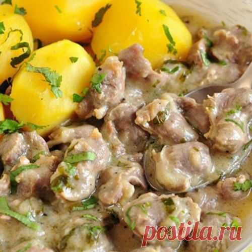 Куриные желудки в пиве