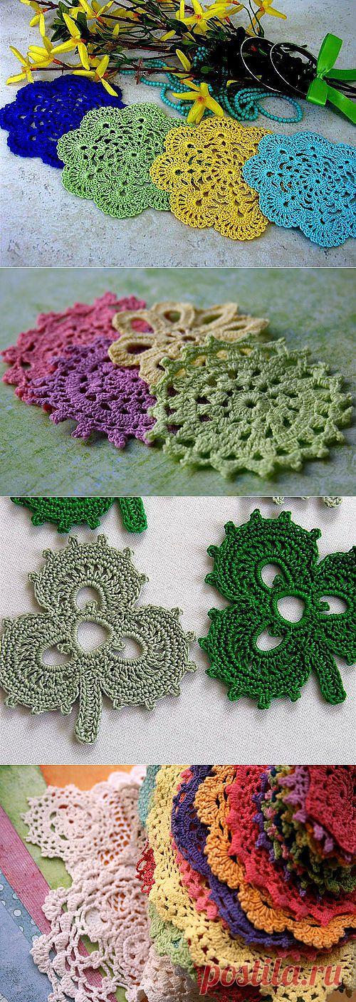 Joomla - Вязаные крючком цветные салфетки | Рукоделие:вязание,шитье и др.