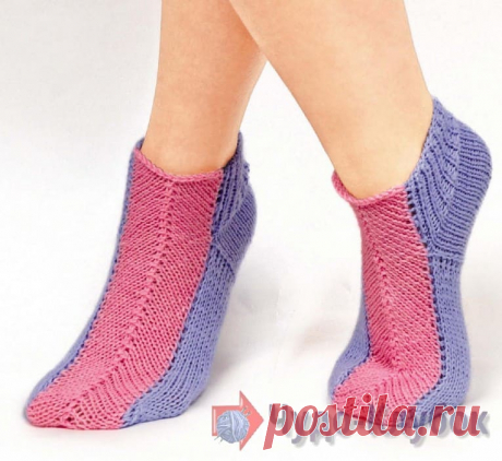 следки спицами без шва на двух спицах