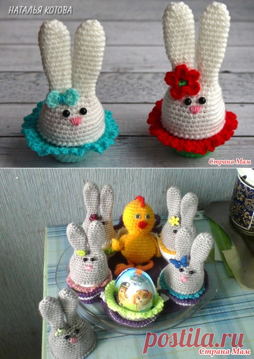Пасхальные зайчики крючком (видео мк) - Вязание - Страна Мам