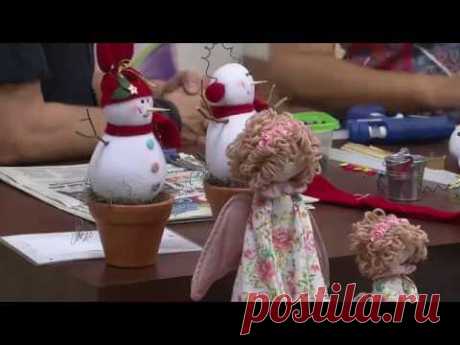 Mulher.com -  30/09/2016 - Boneco de neve no vaso - Monica Lixandrão P1