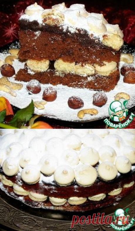 Шоколадный торт c коньячным сиропом и "Ленинградским" печеньем - кулинарный рецепт