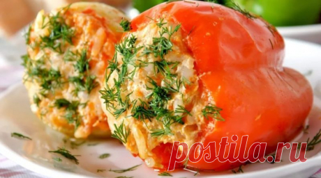 Перец, фаршированный капустой и грибами - Mir Cooking