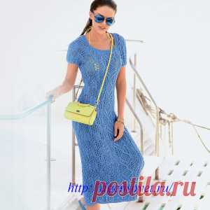 Платье с ажурными и рельефными узорами