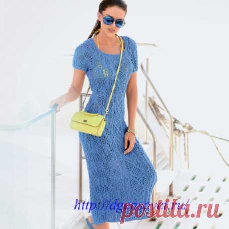 Платье с ажурными и рельефными узорами