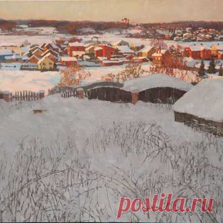Художник — Дина Безбородых.
«Красный вечер. К морозу»