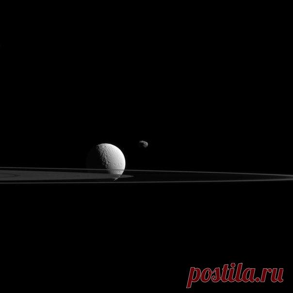 Тетис, Янус и кольца Сатурна / Astro Analytics