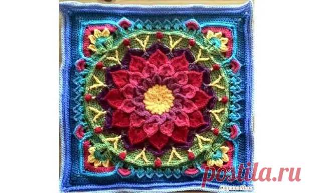 Великолепные объёмные квадратные мотивы крючком со схемами - Сам себе мастер - медиаплатформа МирТесен