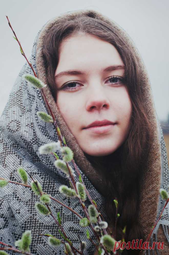 Сотканные мысли.: Портрет с вербой