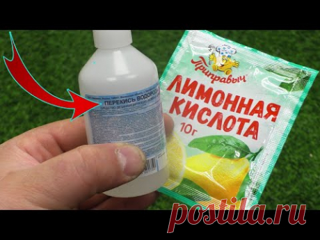 Смешал ПЕРЕКИСЬ водорода и Лимонную кислоту, результат просто шикарный! Теперь всегда так делаю