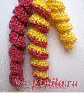 Спиральки крючком.