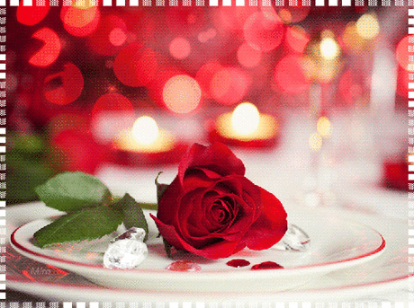 Анимация С Днем Рождения, Роза, Камни, Алмаз Открытки, картинки.