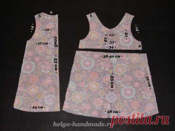 Детская одежда. Шьем теплый сарафан (выкройка) своими руками, мастер-класс