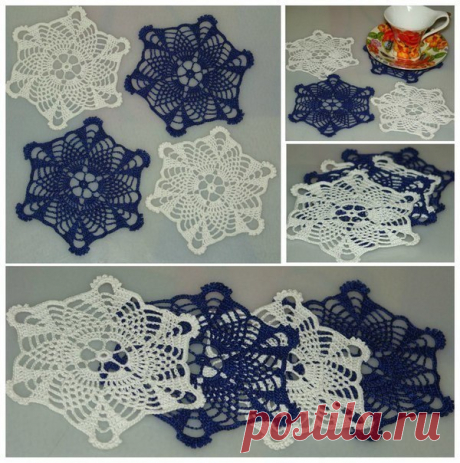 ​Нежные подставки &quot;Снежинки&quot; из категории Интересные идеи – Вязаные идеи, идеи для вязания