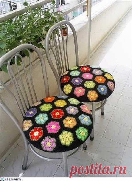 «Африканский цветок» — отличный способ использования остатков пряжи