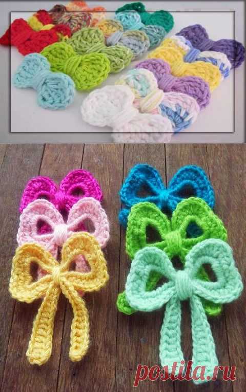 Вязаные бантики | Уют и тепло моего дома