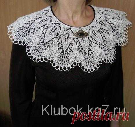 Воротник спицами Шевалье | Клубок