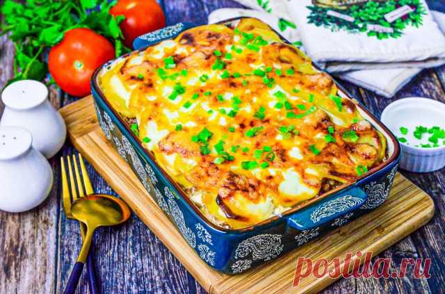 Картофель с фаршем и помидорами в духовке запеканка рецепт с фото пошагово и видео - 1000.menu