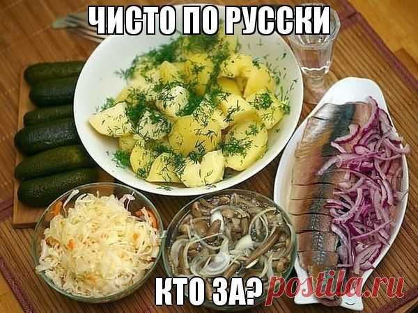 Квас, картошка, щи, окрошка, зелень, сыр, творог, томат… Молоко, сметаны плошка, «Буратино» лимонад… Чернозём, озёра, реки, щука, омуль, чебуреки… Груша, дыня, сытый блин, от коптильни пряный дым… В этом видим только плюс — НА ФИНГ ВАШ ЕВРОСОЮЗ !!!