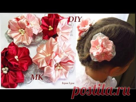 DIY Kanzashi Flowers, Hairclip, Satin Ribbon