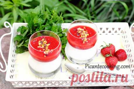 Мятная панна котта с клубничным кули | Picantecooking