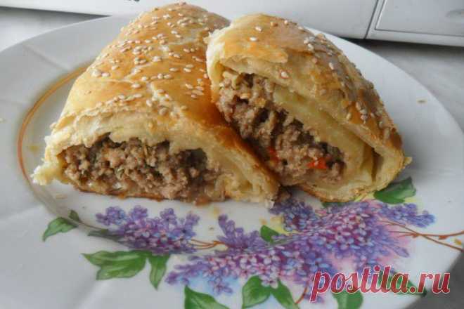 (+1) - Мясной пирог из слоеного теста. | Любимые рецепты