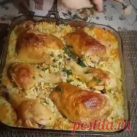 Курица с рисом в духовке