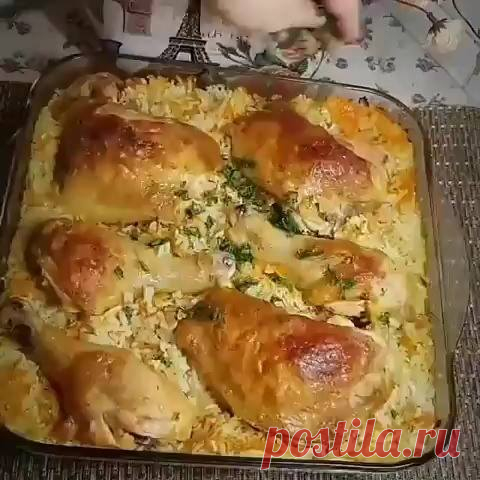 Курица с рисом в духовке