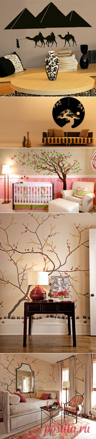 Использование трафаретов и наклеек в интерьере | Роскошь и уют