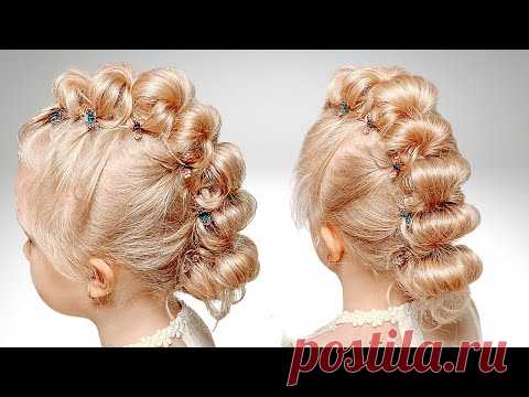 Праздничная прическа для девочки | Объёмные прически - YouTube