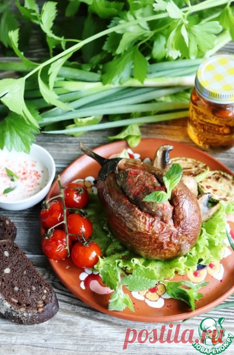 Мятый баклажан, фаршированный бараниной – кулинарный рецепт